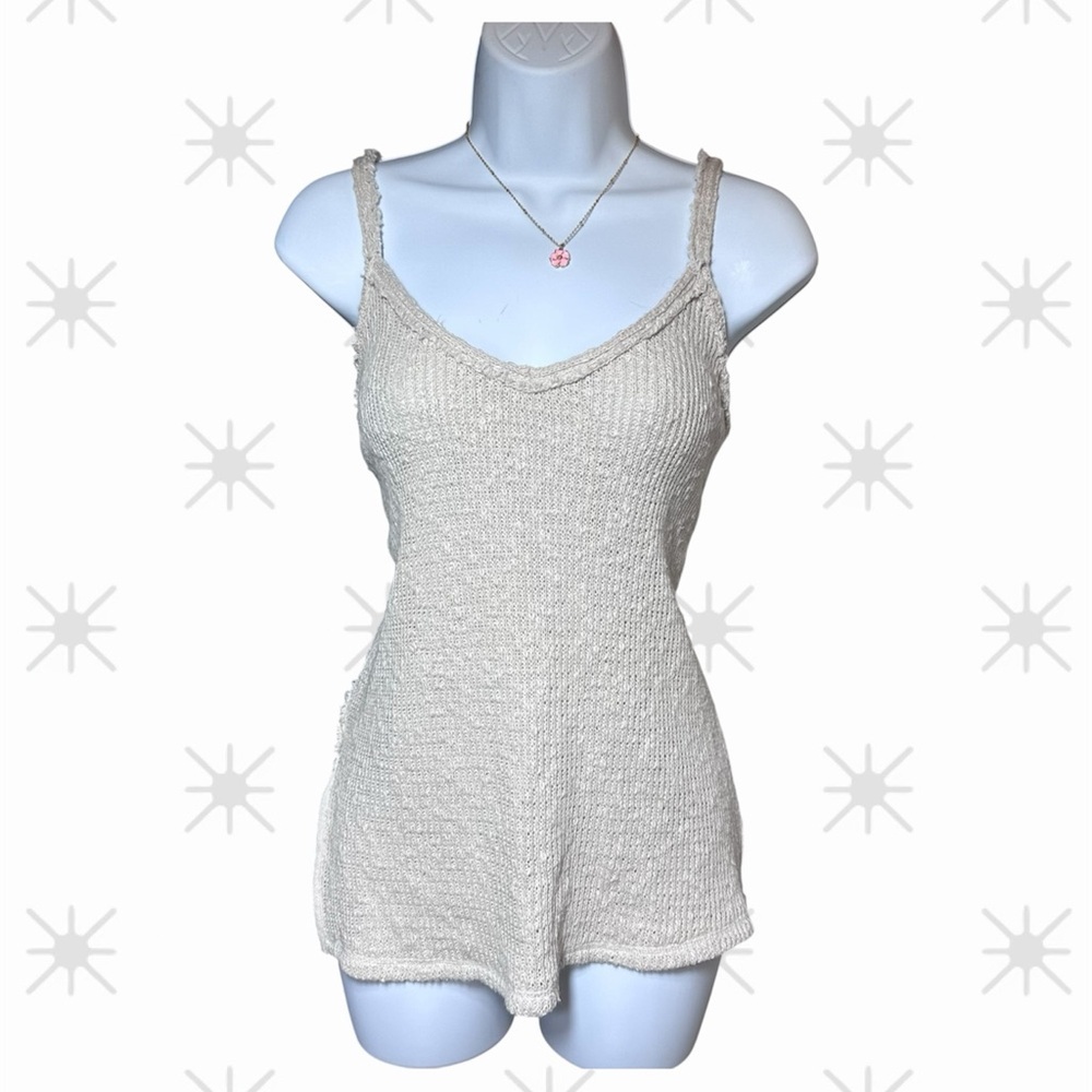 We the Free Free People Size Medium beige knit cami sweater summer casual boho